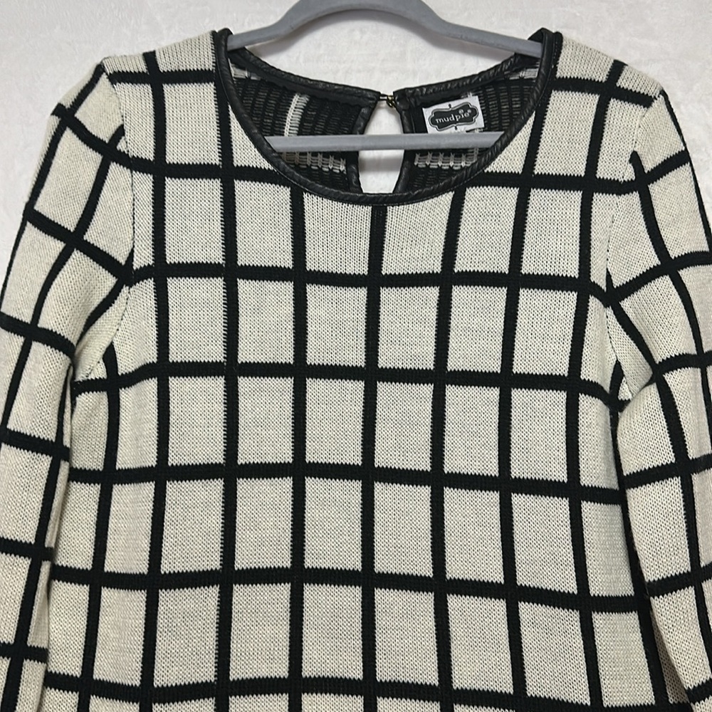 Mudpie Windowpane Tunic Sweater Dress Size Medium - Picture 2 of 7